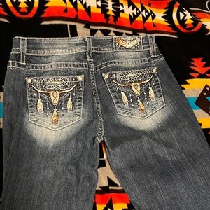 Miss Me Dreamcatcher Embellished Blue Jeans